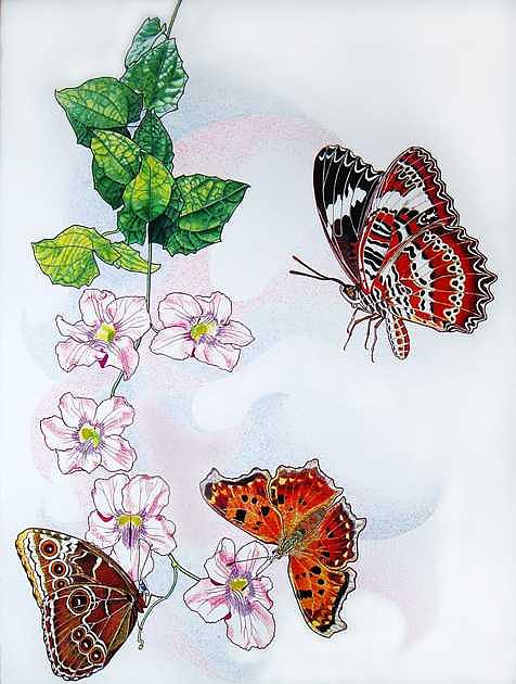 Flower Painting - Three is a Charm by Vlasta Smola