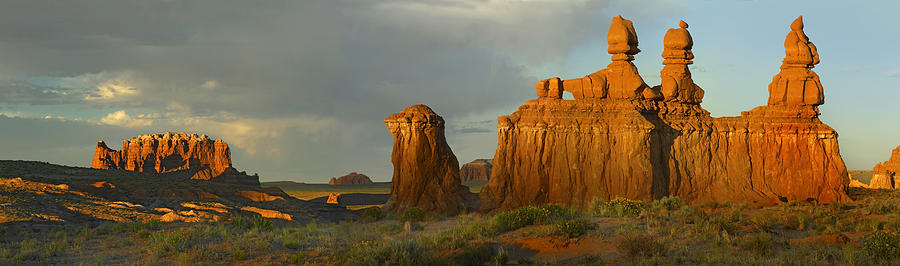 Three Judges in Goblin Valley Photograph by Tim Fitzharris