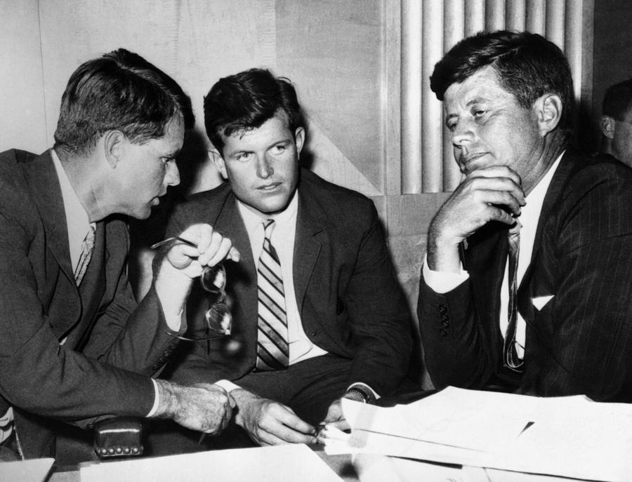 Politician Photograph - Three Kennedy Brothers At Rackets by Everett