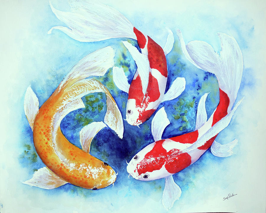 Three Koi Painting by Susy Soulies - Fine Art America