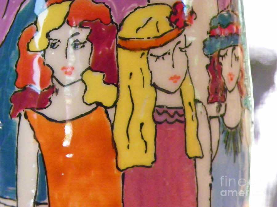 Three Ladies in Waiting Ceramic Art by Lisa Dunn