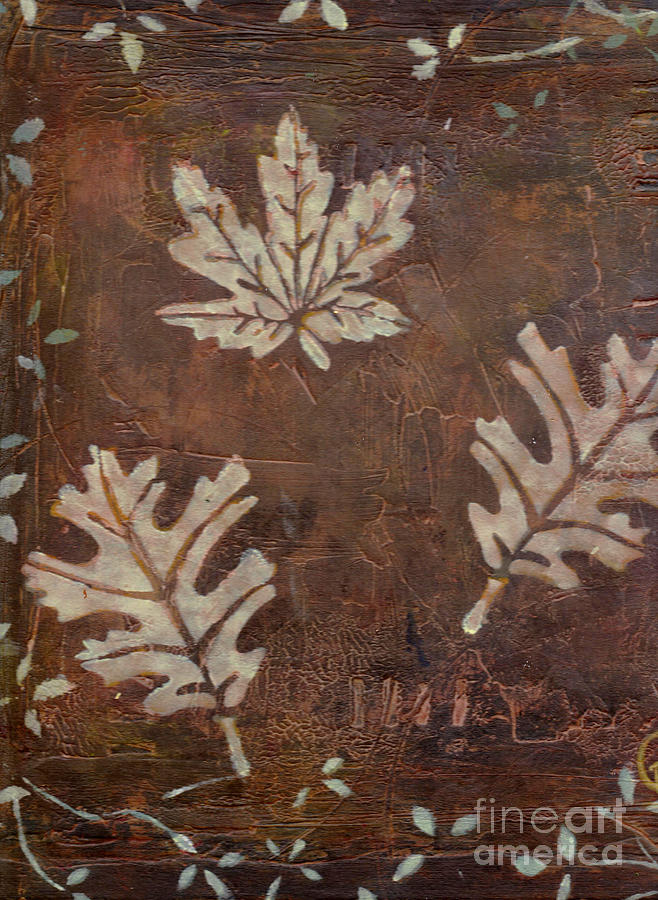 Fall Painting - Three Leaves by Patricia Cleasby