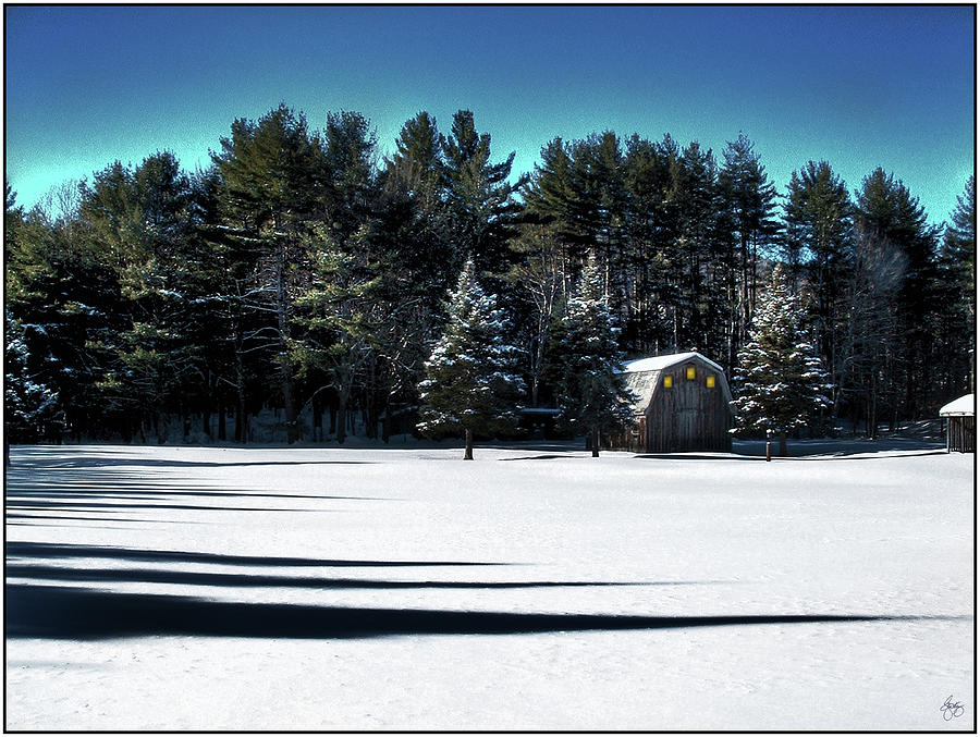 Winter Photograph - Three Lights in a Barn by Wayne King