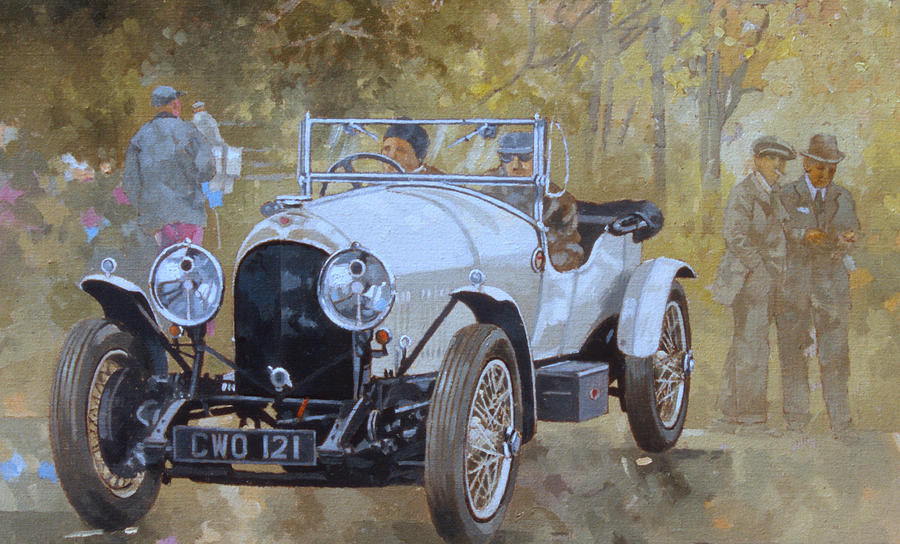 Car Painting - Three Litre Bentley at Kelmarsh  by Peter Miller