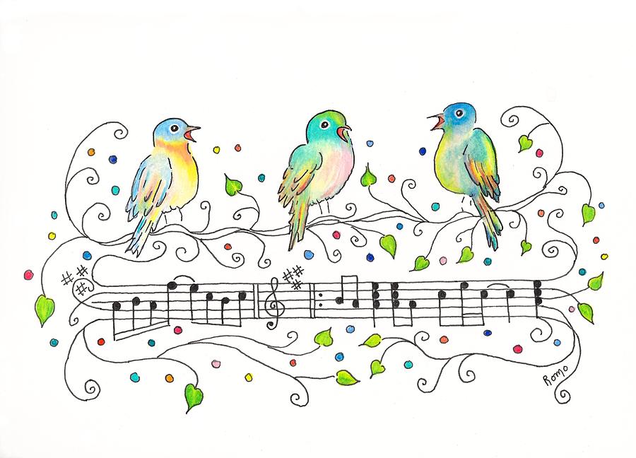 Three Little Birds Painting by Robin Monroe - Pixels
