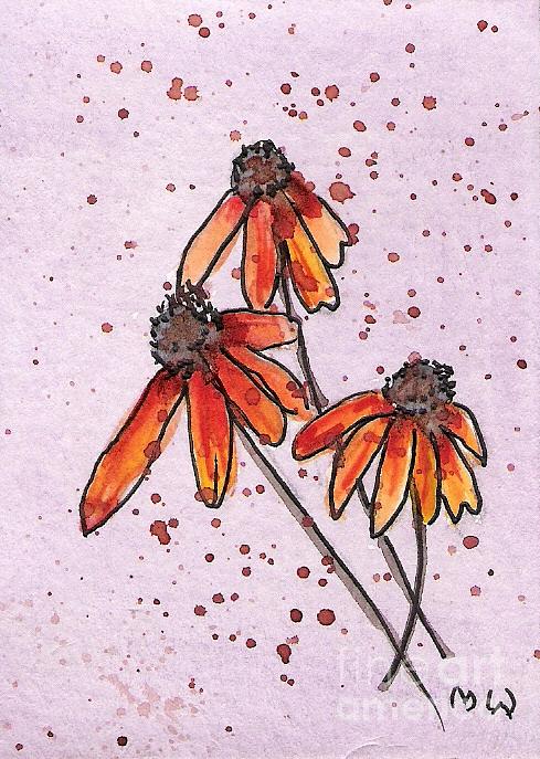 Three Little Flowers Painting by Marsha Woods