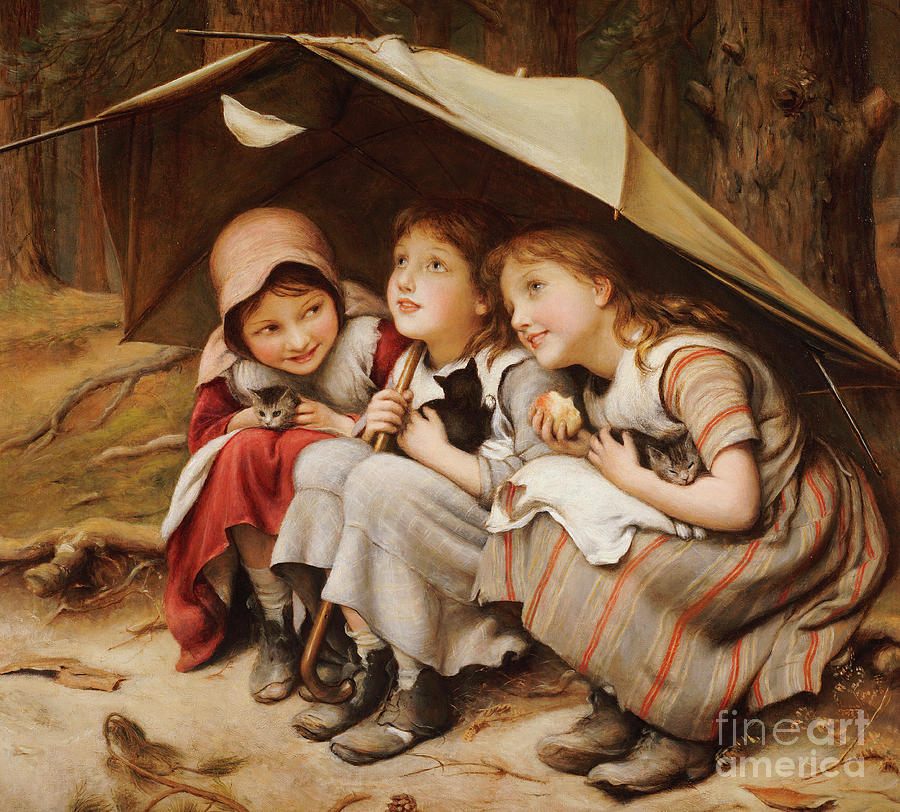Three Little Kittens Painting by Joseph Clark