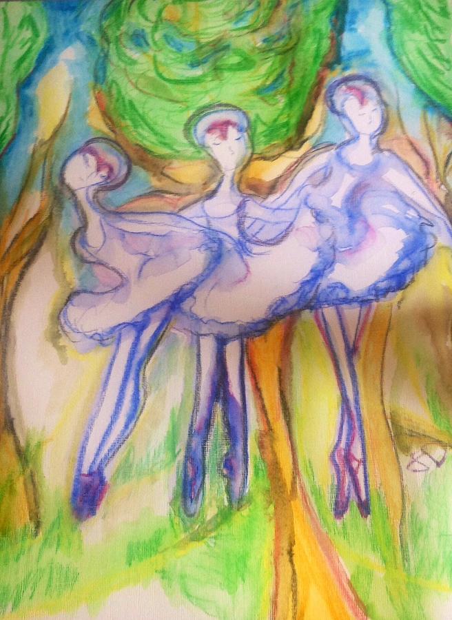 Three magical birds Painting by Judith Desrosiers