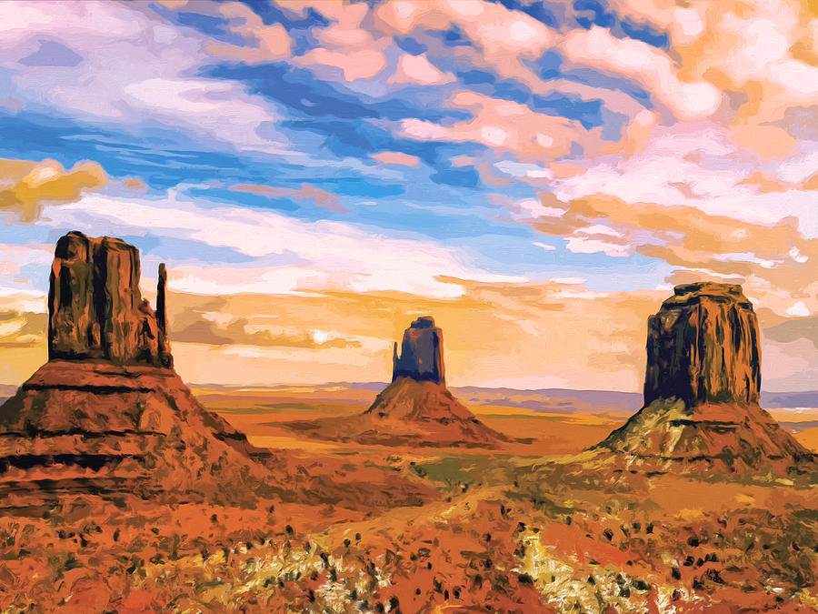 Three Mesas Painting by Dominic Piperata