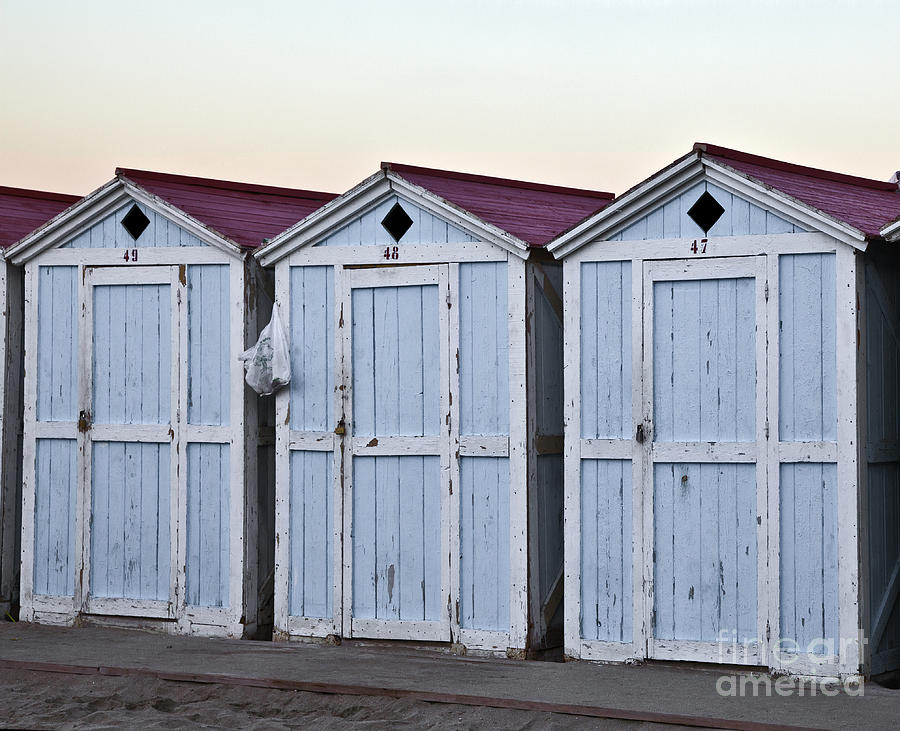 Summer Photograph - Three Modello Beach Cabanas by Madeline Ellis