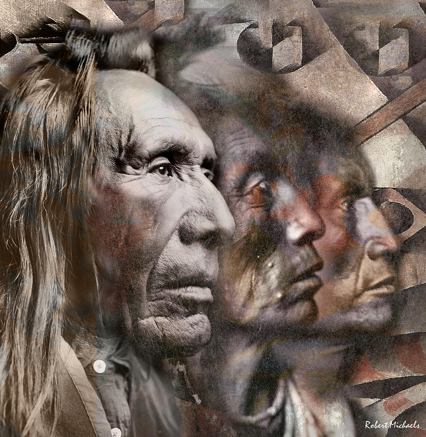 Three Native American Faces Photograph by Robert Michaels
