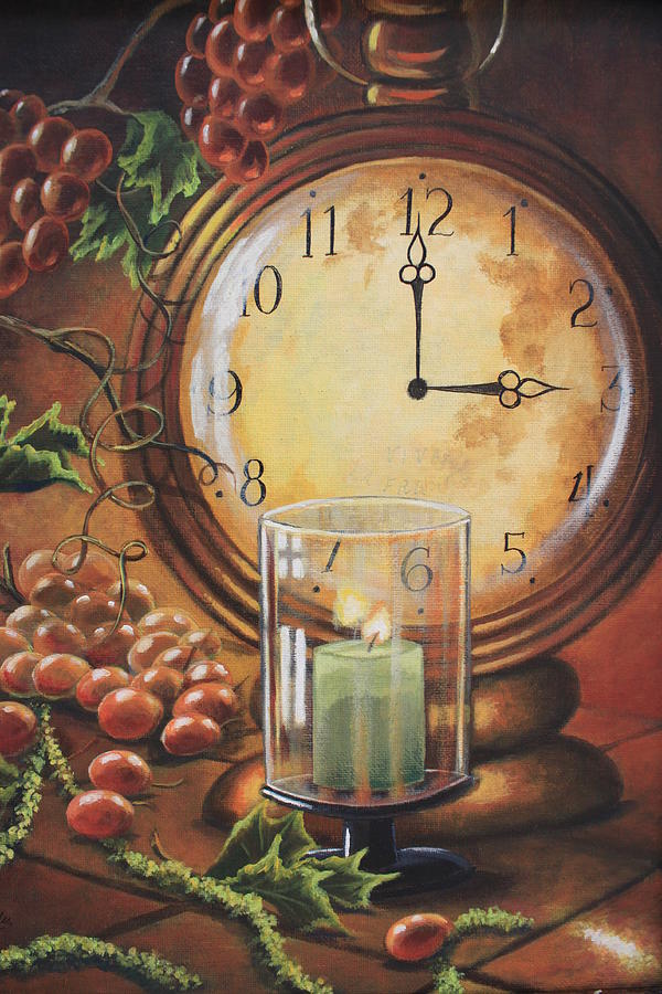 Clock Painting - Three Oclock by Diana Miller