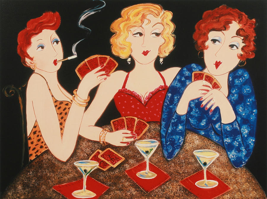 Cocktail Painting - Three of a Kind by Susan Rinehart