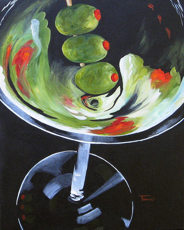 Martini Painting - Three Olive Martini VI  by Torrie Smiley