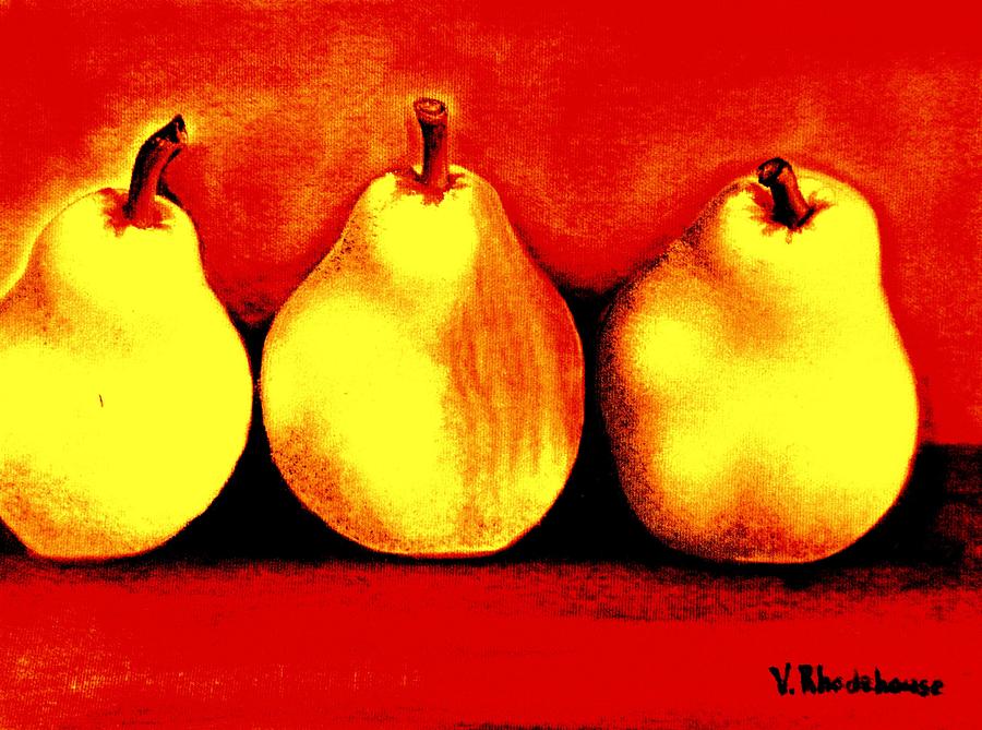 Pear Trio Painting by Victoria Rhodehouse