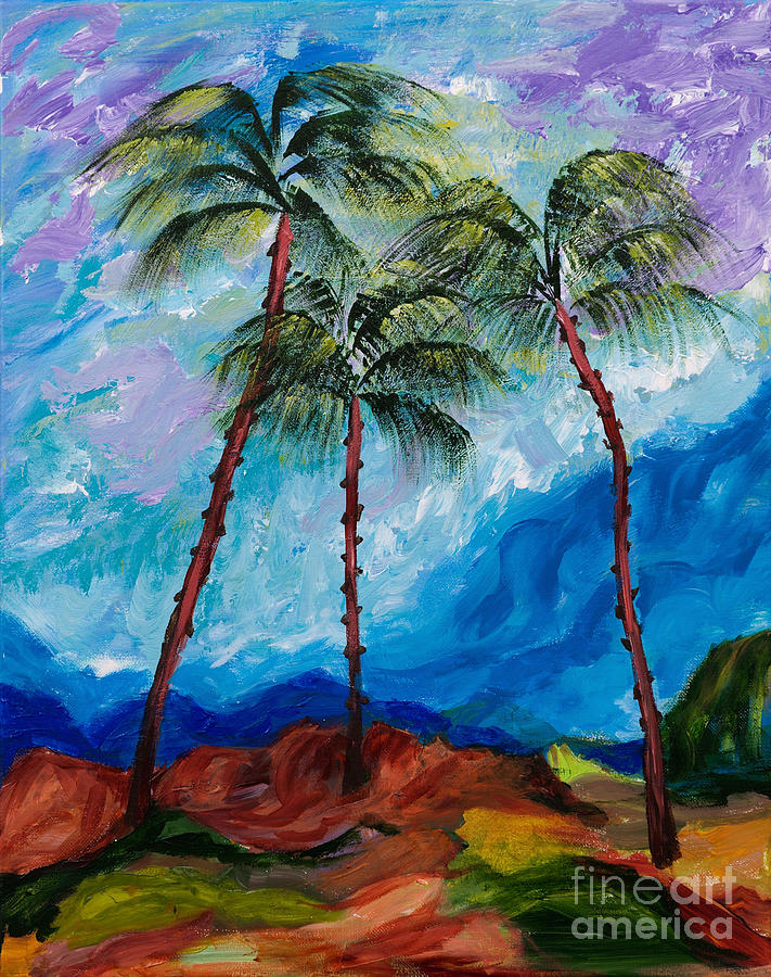Three Palms Painting by Art by Danielle