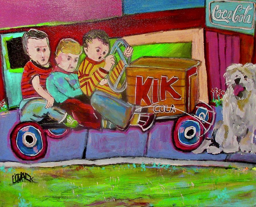 Three Pals on a Ride Painting by Michael Litvack
