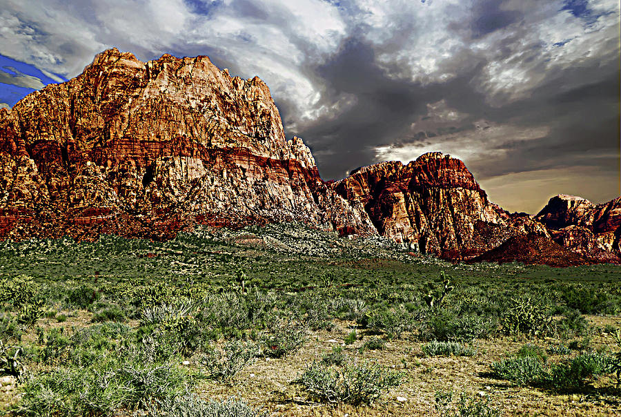 Three Peaks in Red Rock Canyon Photograph by Alan Socolik