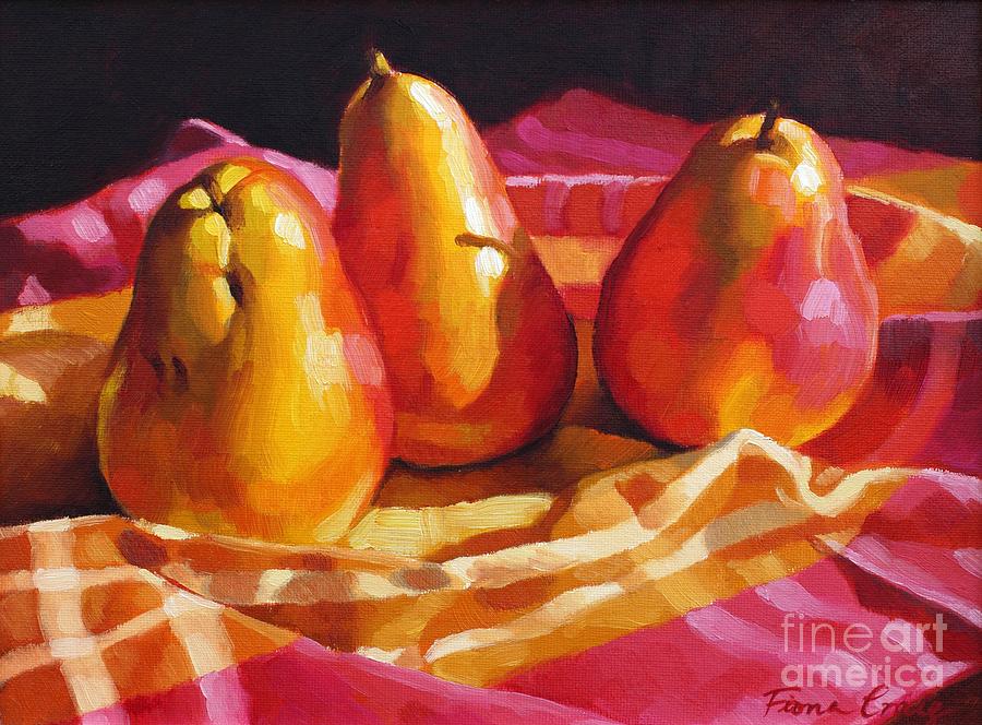Pear Painting - Three Pears by Fiona Craig