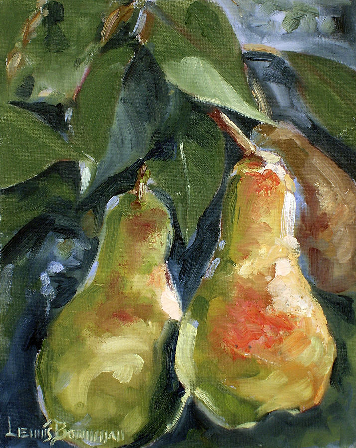 Three Pears Painting by Lewis Bowman