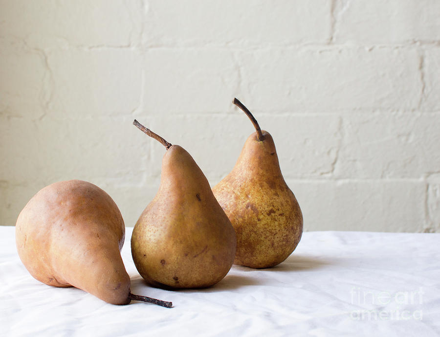 Pear Photograph - Three pears by Natalie Board