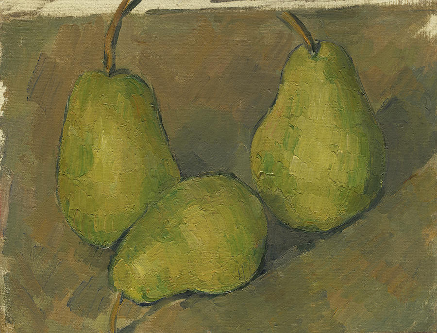 Three Pears Painting by Paul Cezanne