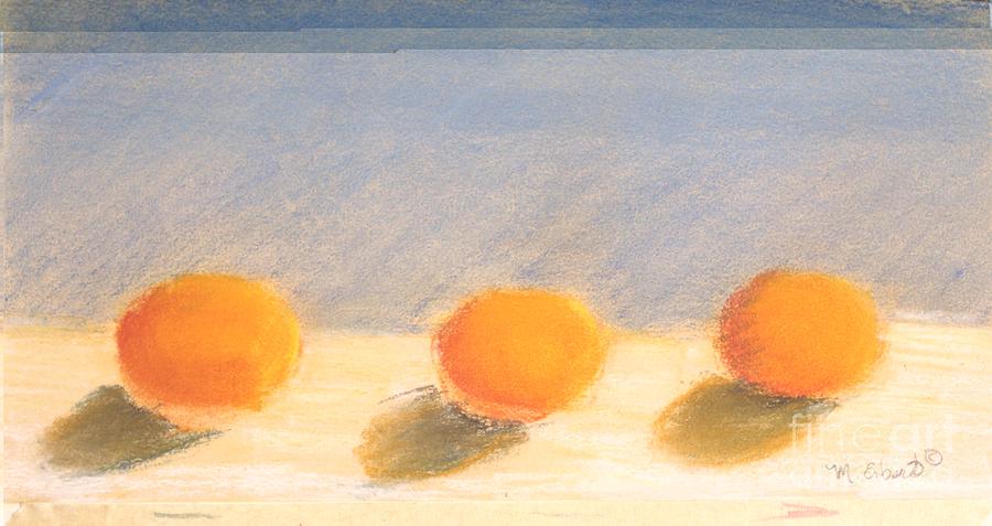 Three Persimmons Study Painting by Mary Erbert