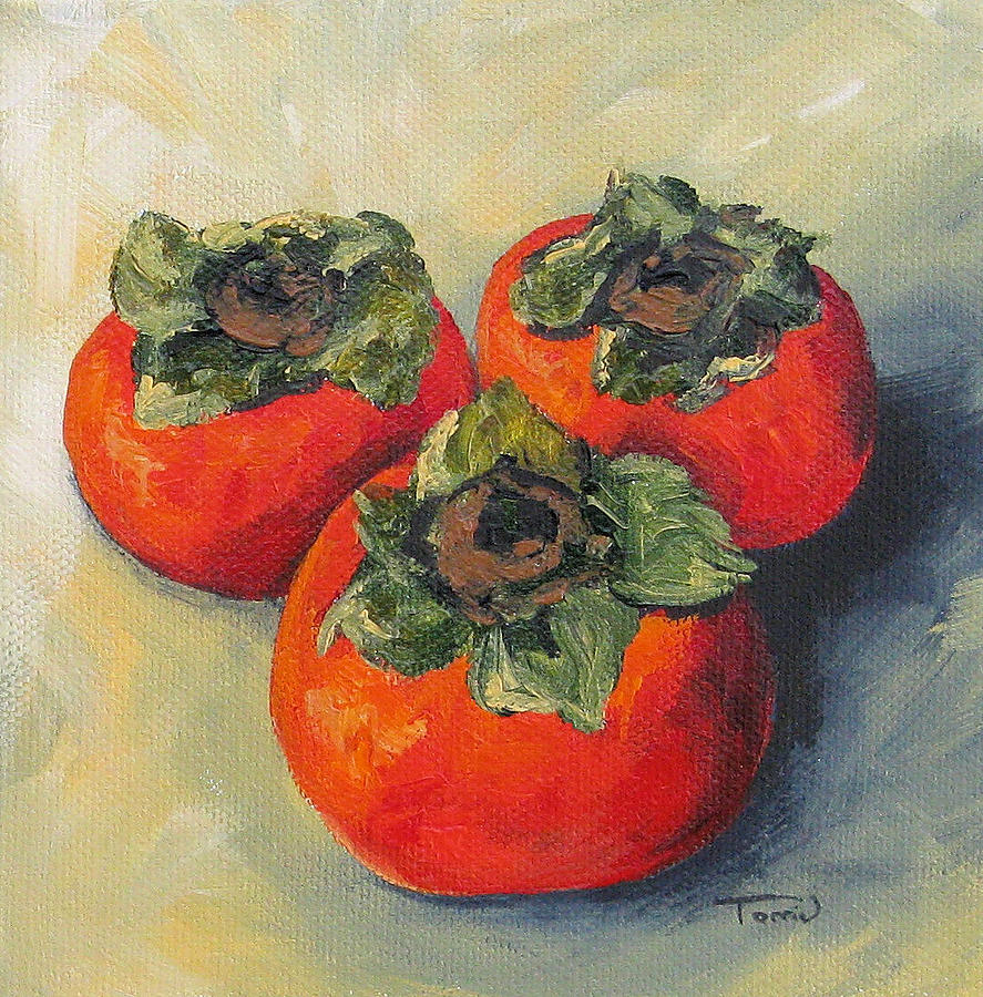 Three Persimmons Painting by Torrie Smiley