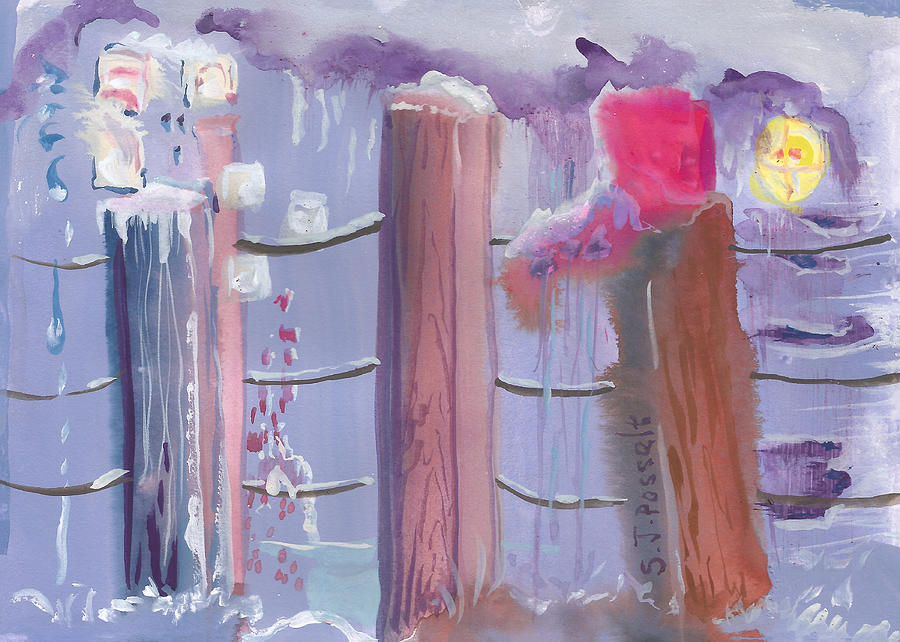 Three Pillars Painting by Sheri Jo Posselt