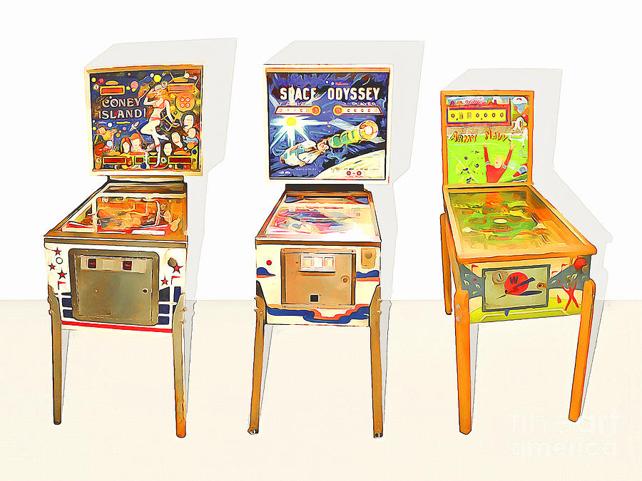 Three Pinball Machines 20160226 Photograph by Wingsdomain Art and Photography