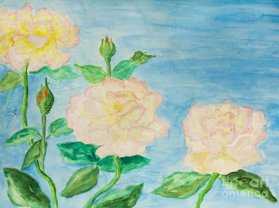 Three pink roses Painting by Irina Afonskaya