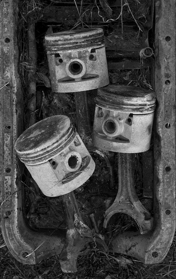 Three Pistons In A Pan Photograph by Paul DeRocker
