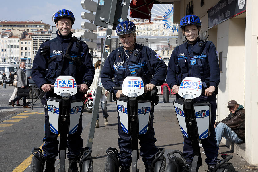 Three Police Officers in Marseille Photograph by Hugh Smith
