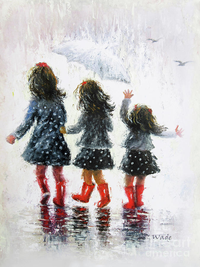 Three Sisters Painting - Three Rain Sisters			 by Vickie Wade
