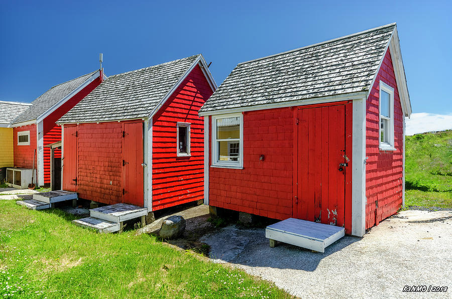 Three Red Sheds Photograph