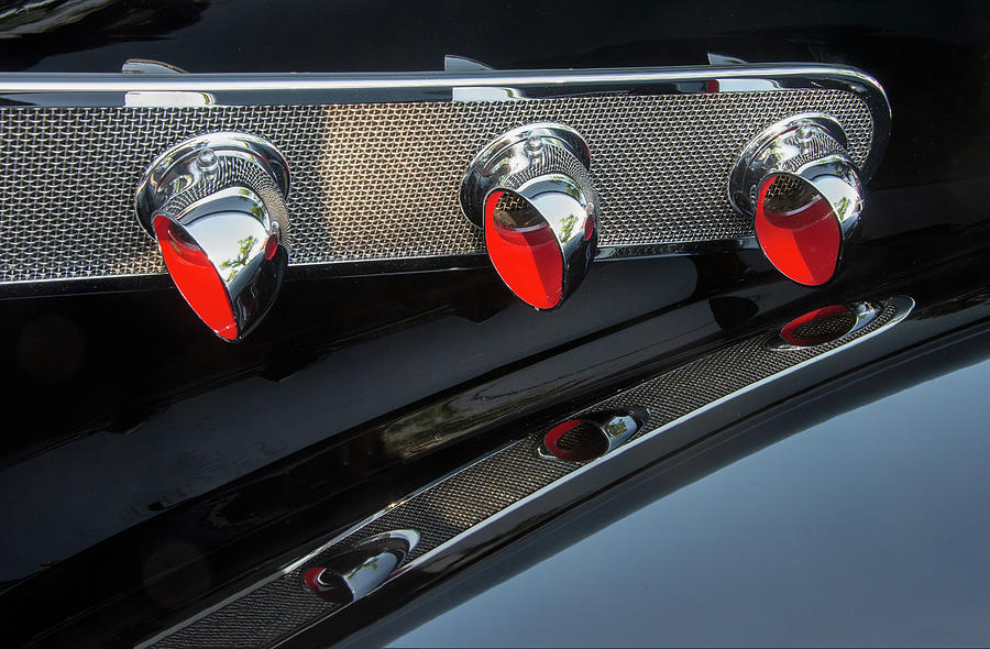 Three Red Vents On Black Hot Rod Photograph by Gary Slawsky