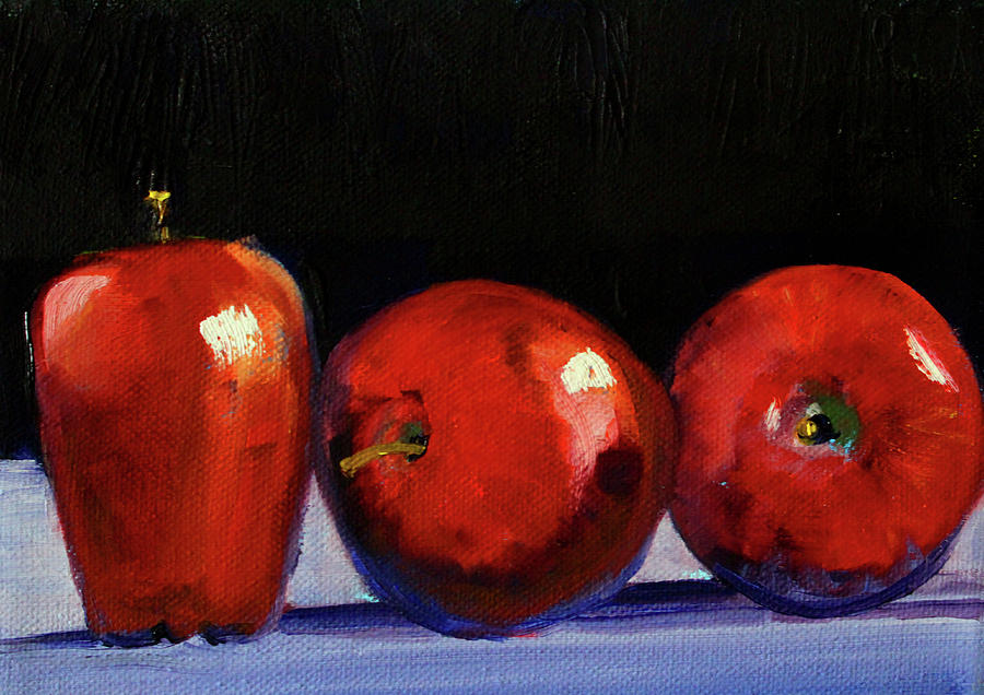 Three Reds Painting by Nancy Merkle