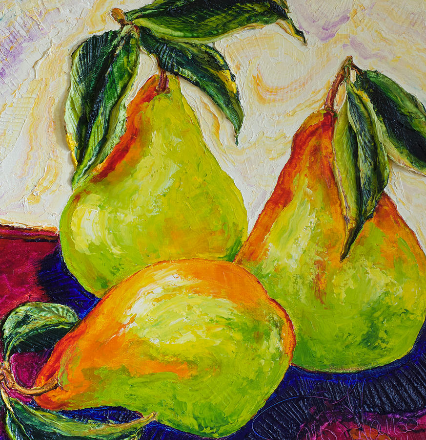 Three Ripe Pears Painting by Paris Wyatt Llanso