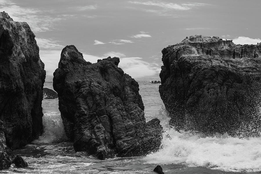Three Rocks BW Photograph by Robert Hebert
