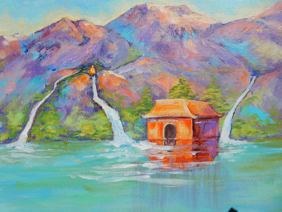Three Sacred Waters Painting by Caroline Patrick