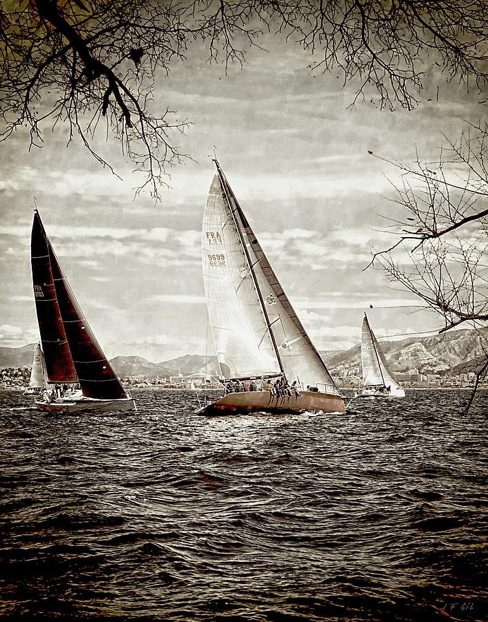 Three Sailboats, Nautical Theme Photograph by Jean Francois Gil