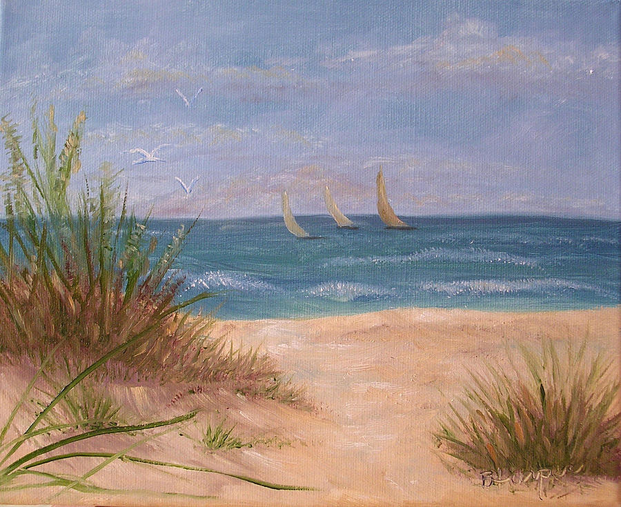Three Sails Painting by Barbara Harper - Fine Art America
