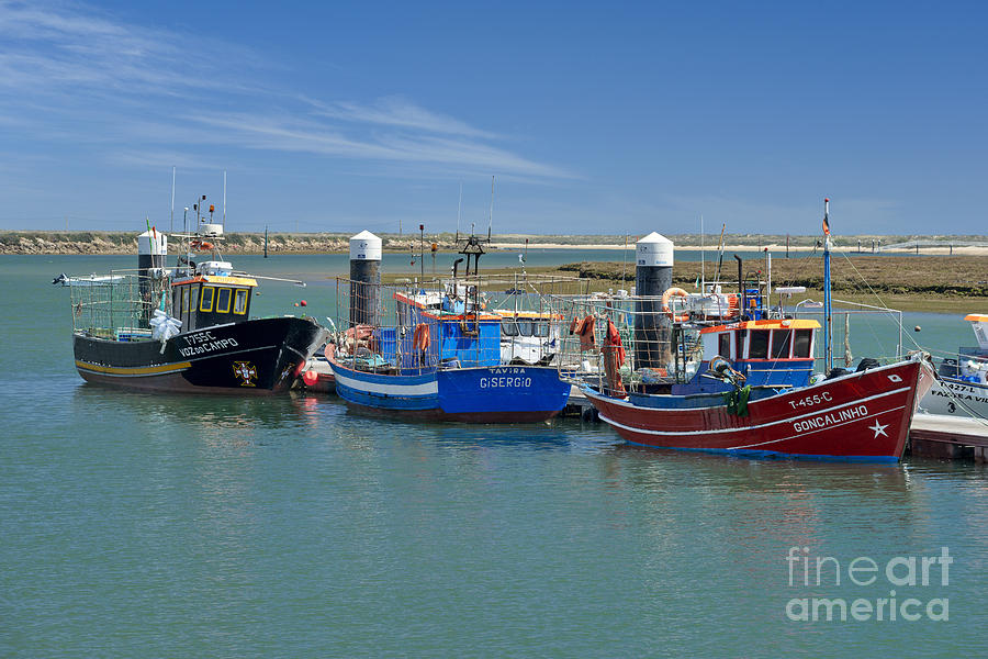 Three Santa Luzia boats Photograph by Mikehoward Photography