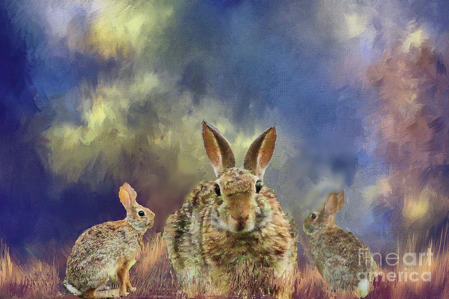 Three Scared Lagomorphs Photograph by Janette Boyd