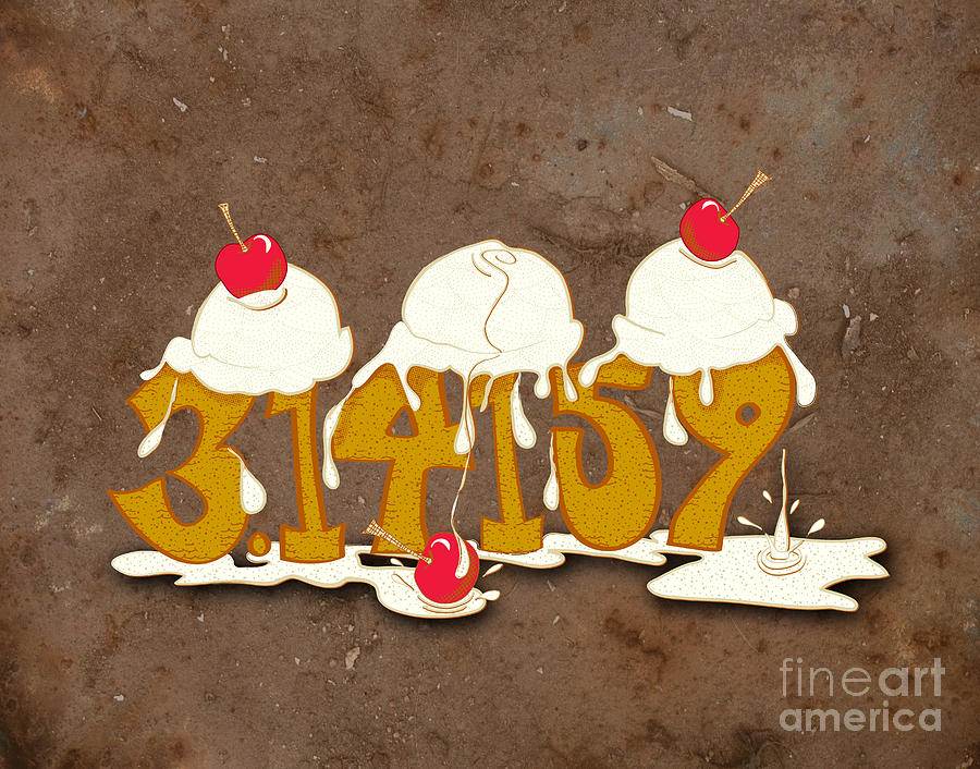 Ice Cream Digital Art - Three Scoops of Pi by Laura Brightwood