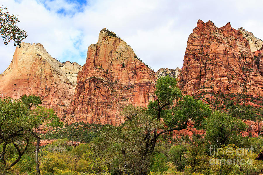 Three Sisters at Zion Photograph by Ben Graham