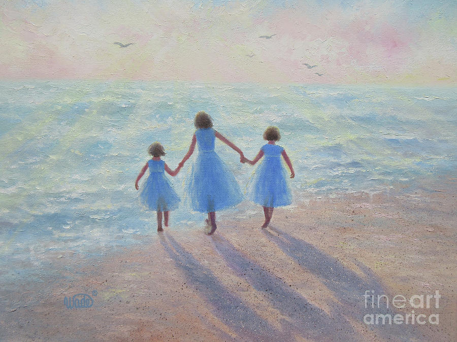 Three Sisters Beach Painting by Vickie Wade