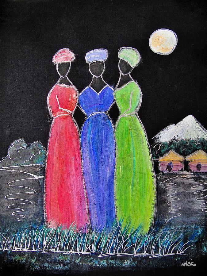 Three Sisters Painting by Martine Murphy