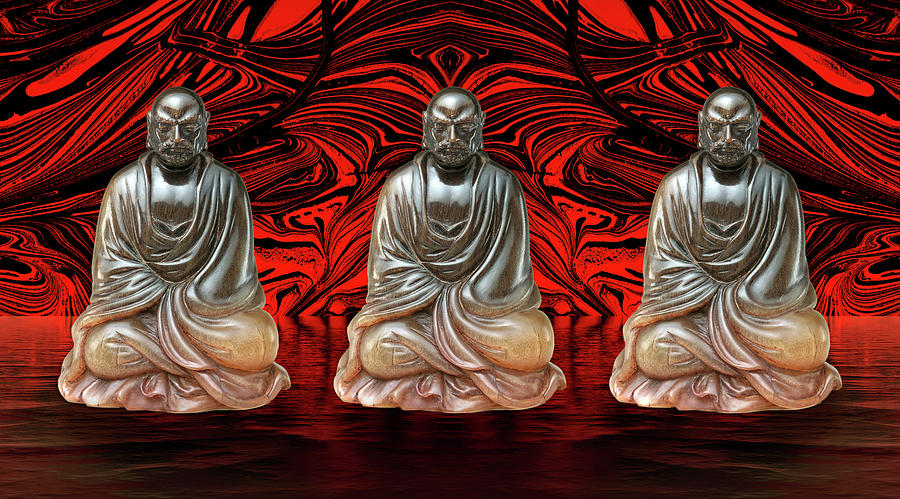 Three Smiling Buddha Photograph by John Williams