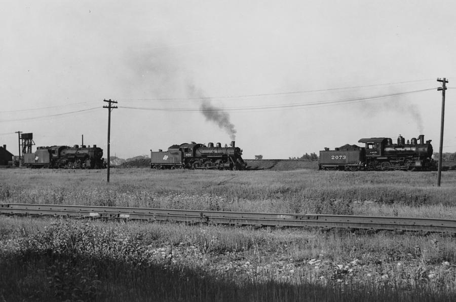 Three Steam Engines Around Fond du Lac Photograph by Chicago and North Western Historical Society